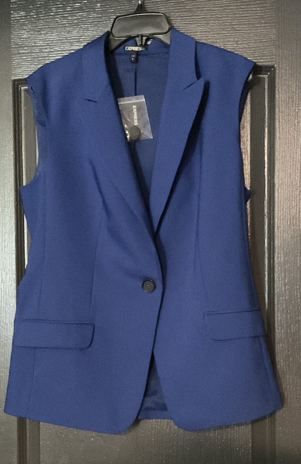 Express Women’s Sleeveless Blazer Vest Size L, Blue