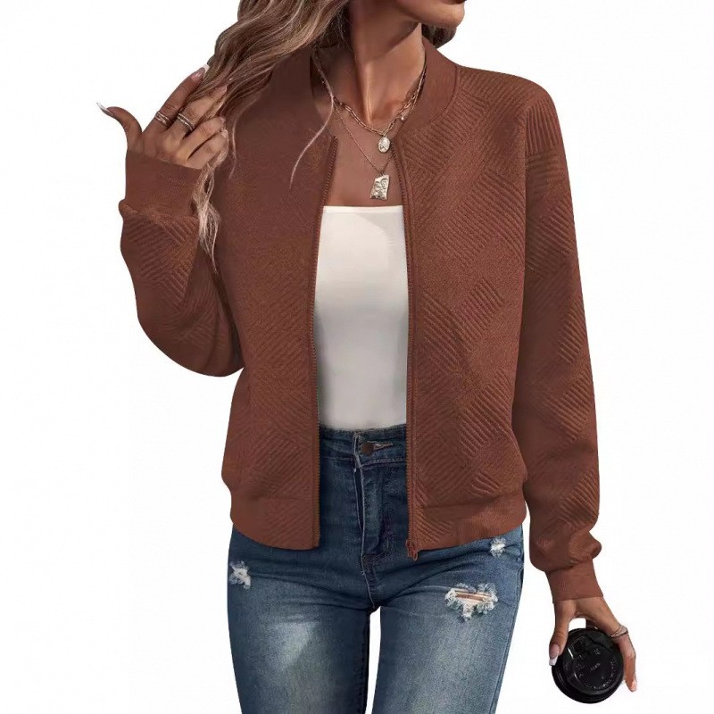 Casual Blazer With A Baseball Collar For Women