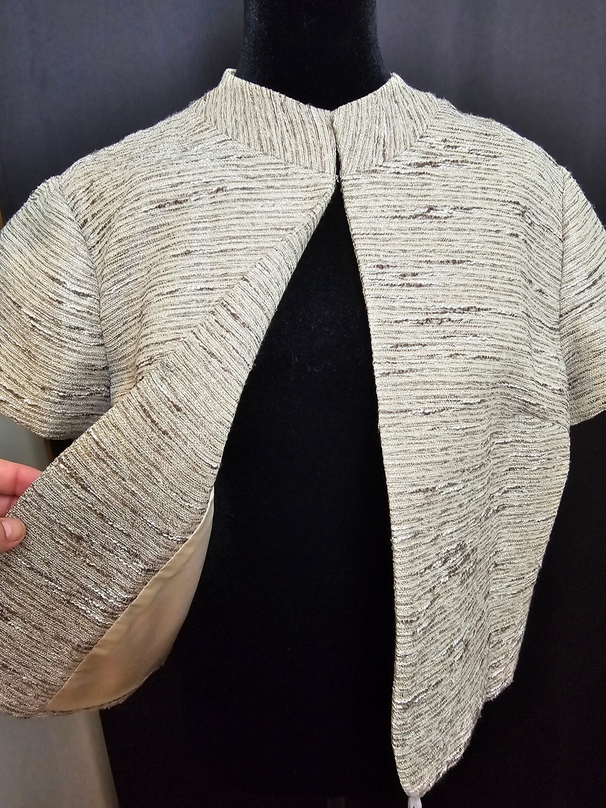 Josephine Cape Jacket Cream Womens Size 10 Tweed