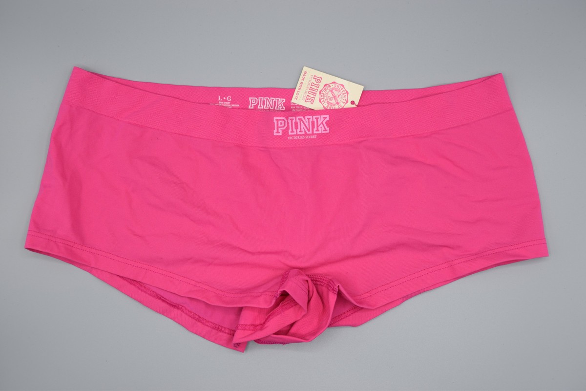 Victoria’s Secret PINK Boyshort Panty Hot Pink Nylon Spandex L