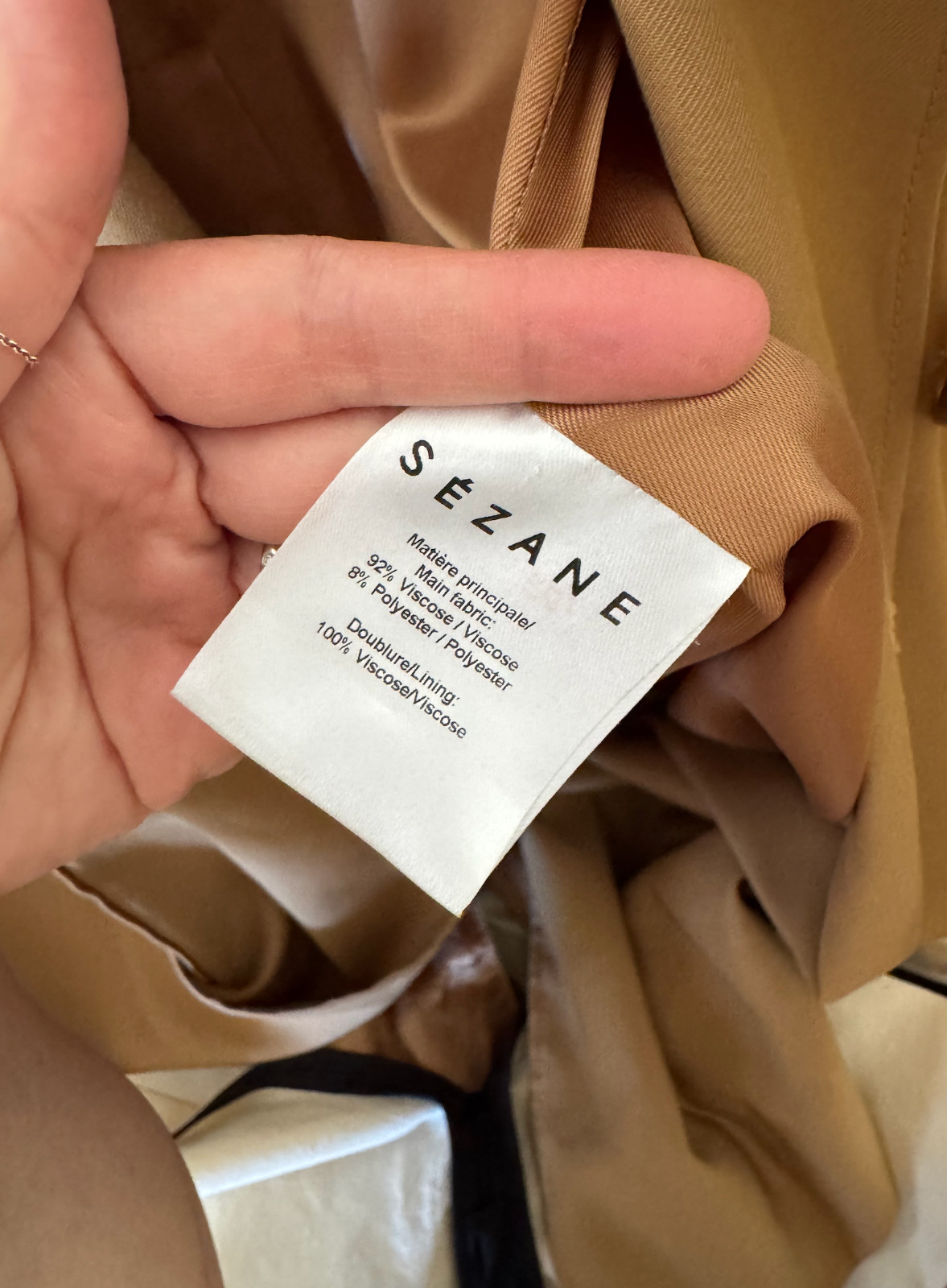 Sezane Oprah Trench Coat Size 34 in good condition with original dust cover