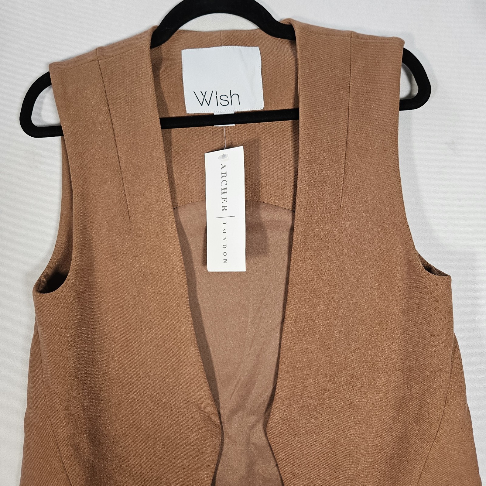 Wish Australia Vest Jacket Women’s AUS 8 XS The Arosa Vest Brown NWT Preppy Boho