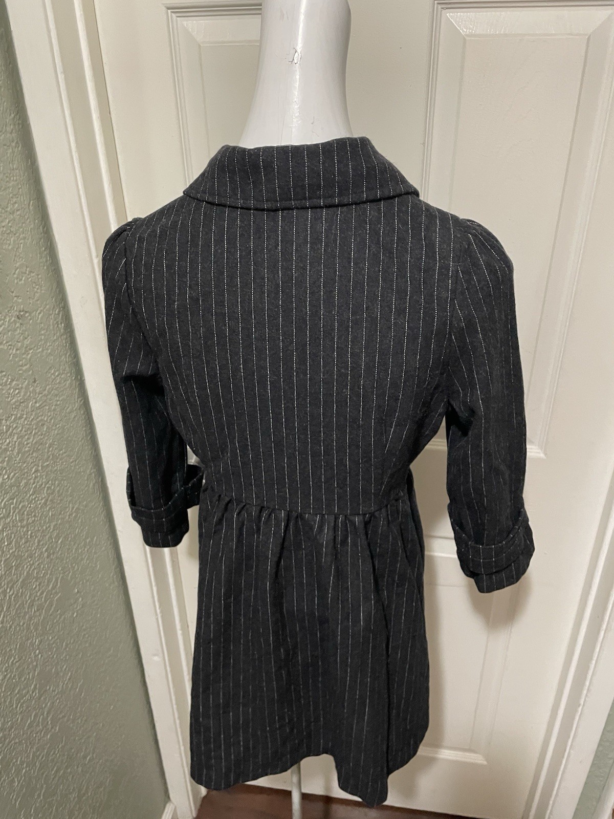 WET SEAL WOMENS GRAY POLYESTER WOOL BLEND DRESSY COAT SIZE XS