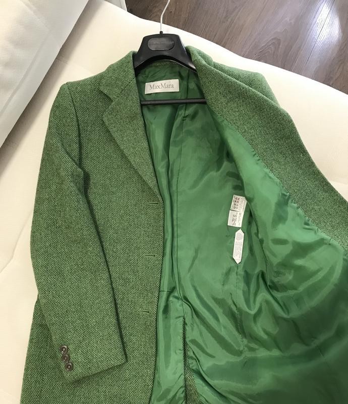 Vintage MAX MARA 100% Pure New Wool Tweed Blazer – Deep Green Multi-Size Detail