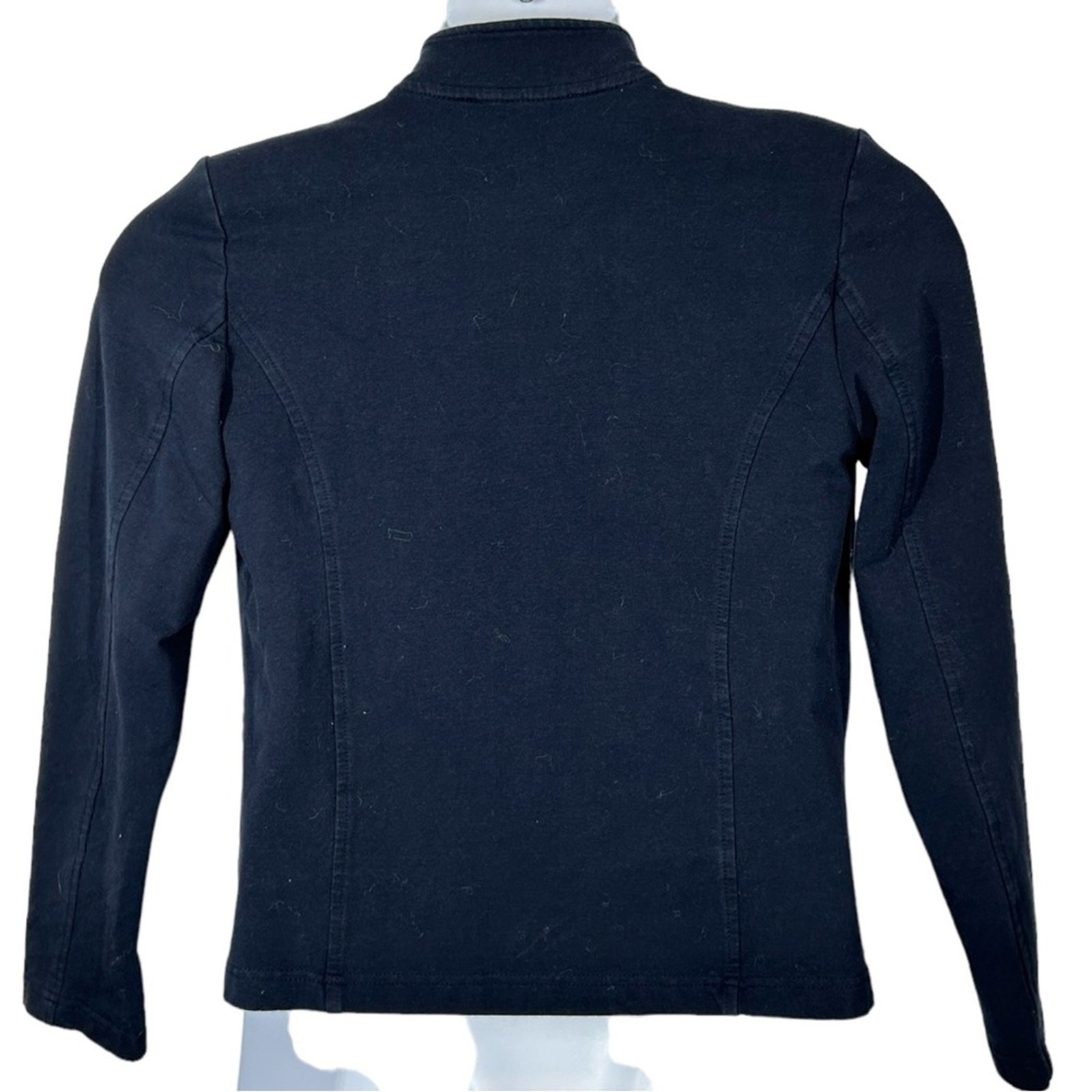Tommy Hilfiger Military Band Jacket Womens M Navy Gold Button Cropped Cotton