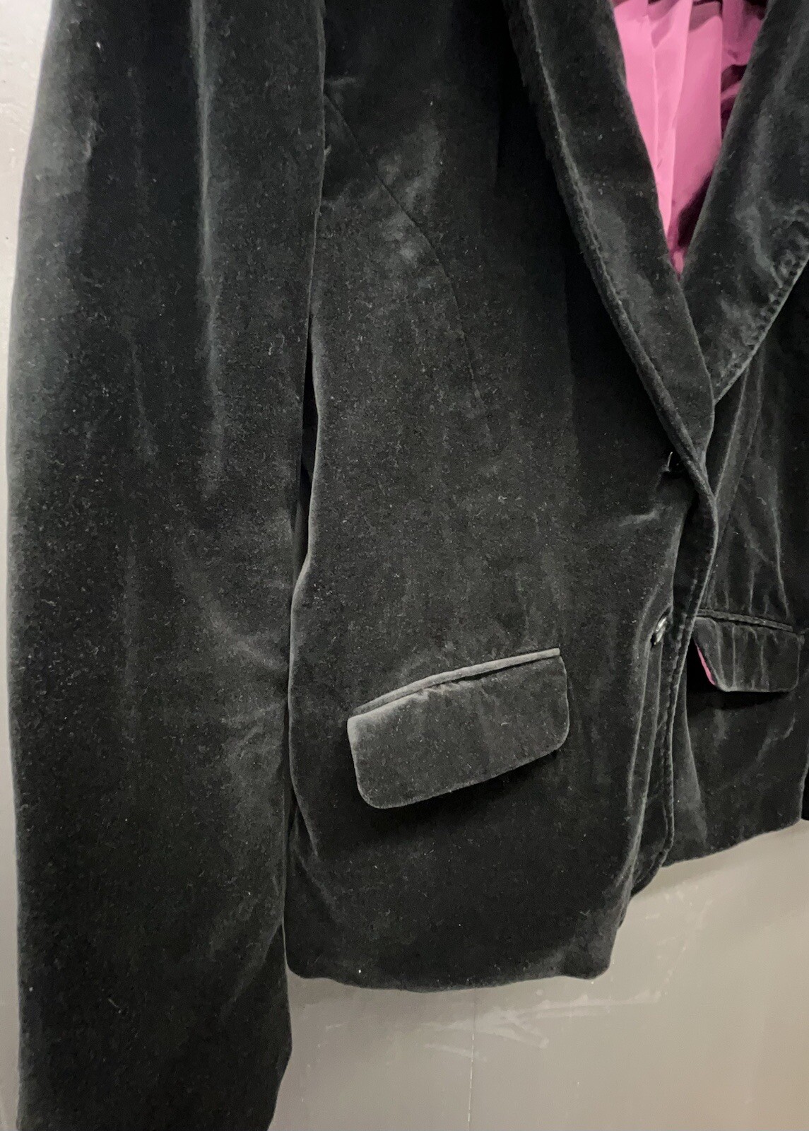 Old Navy Blazer Women L Black Brushed Stretch Pocket Soft Jacket Prep Whimsigoth