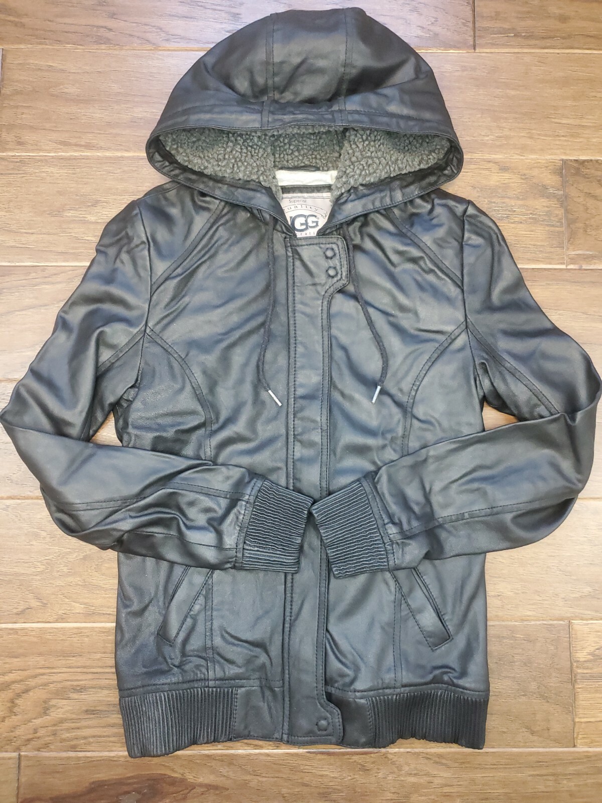UGG AUSTRALIA Leather Jacket Hoody Women’s XS
