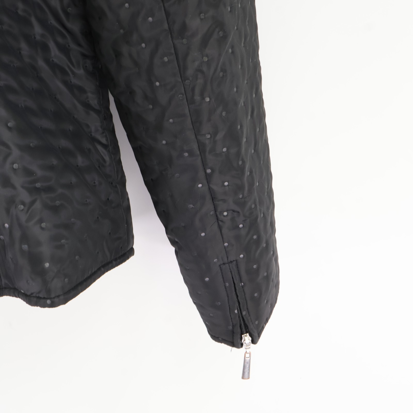 Talbots Lightweight Coat Womens 8 Black Polka Dot 100% Polyester Zipper Accents