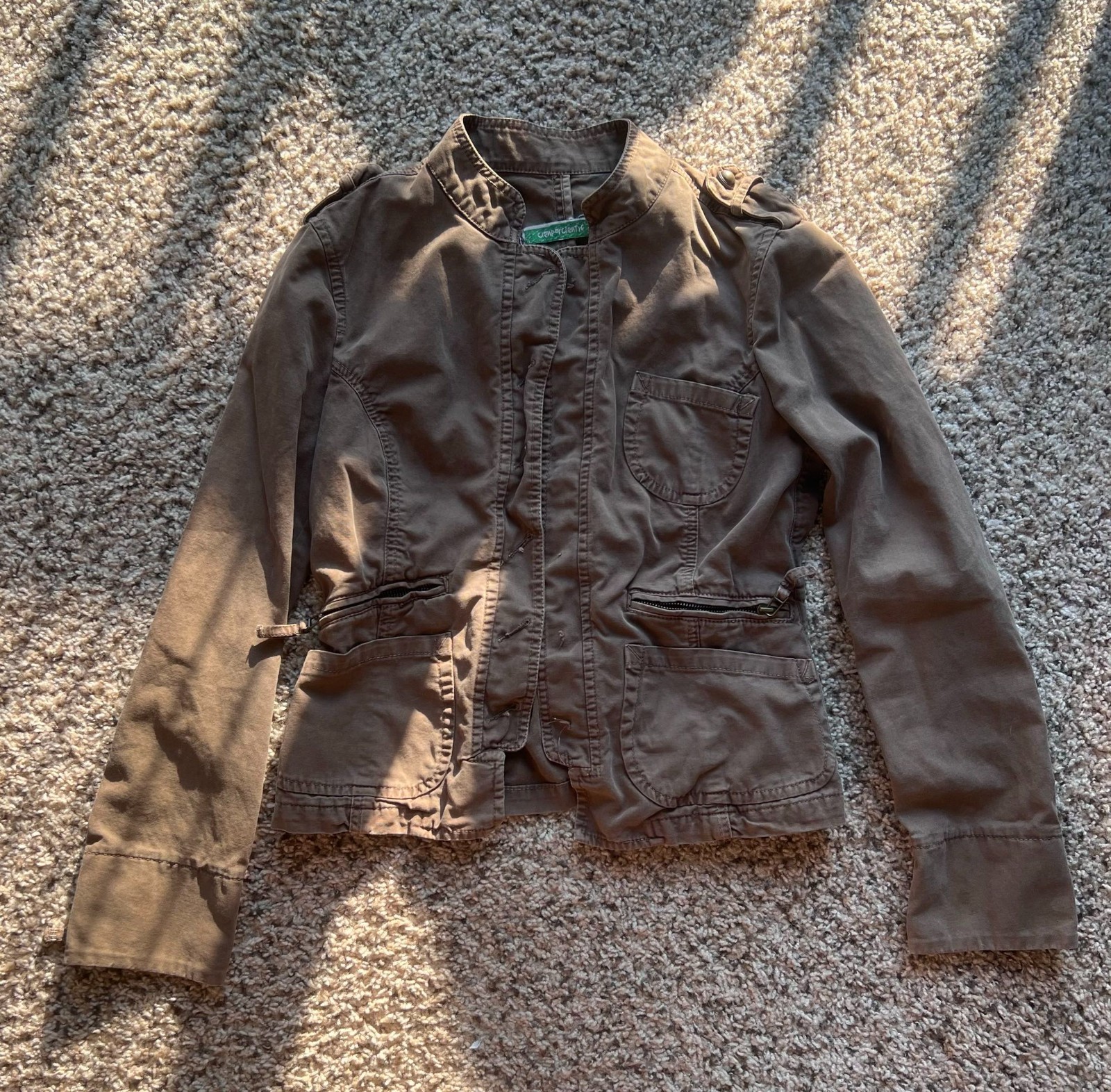Vintage brown Y2K utility Jacket made in Spain size L