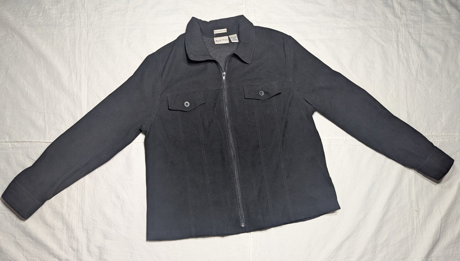 Stretch Apparenza Black Zip Up Lightweight Jacket Women’s Large