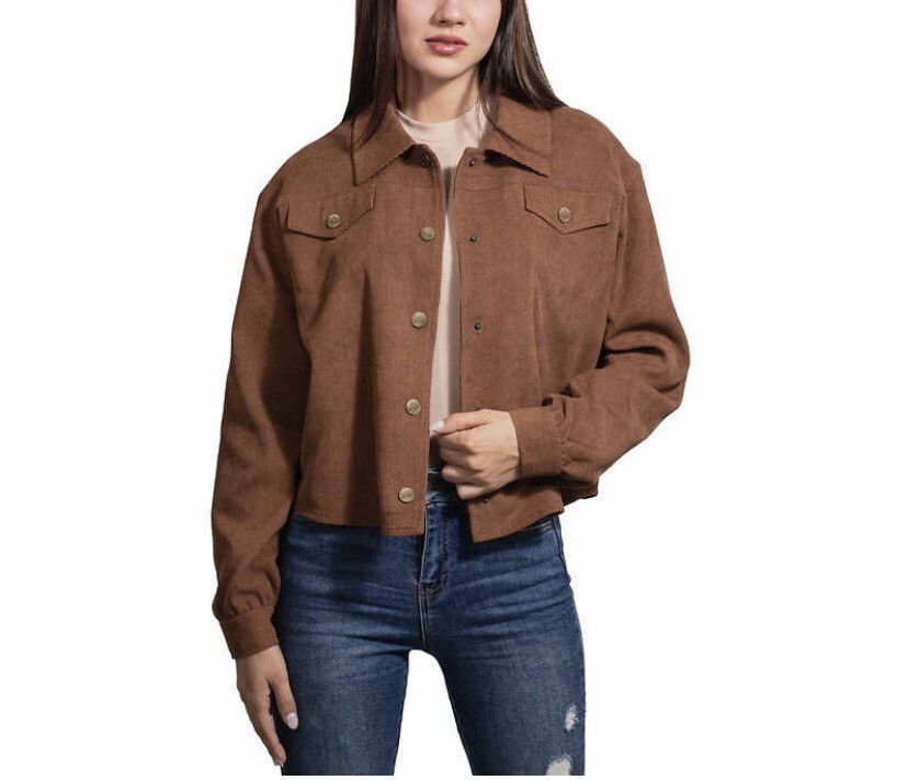 Womens Wrangler Corduroy Shirt Jacket Brown Large L