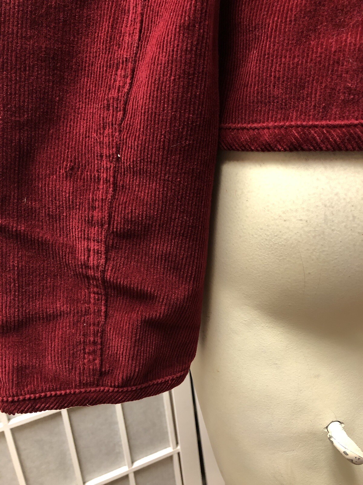 AMI, Woman’s, Jacket, Red, Corduroy, Buttons Up, 2 External Pockets, Size S.: