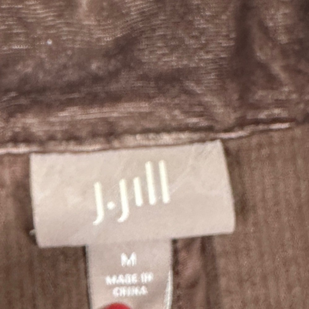 J. Jill Brown Corduroy Jacket Velvet Button 100 Cotton Coat Med Dark Academia