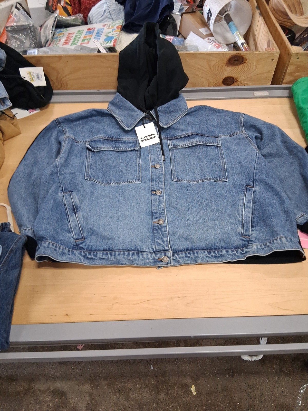 KBB by Kahlana Denim and Fleece Hoodie jacket Size 1xl Nwt