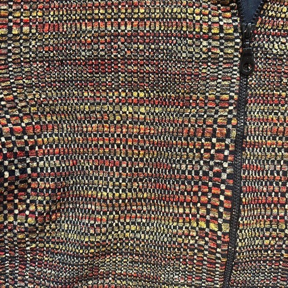 VTG tweed pattern full Zip jacket fall autumn funky medium