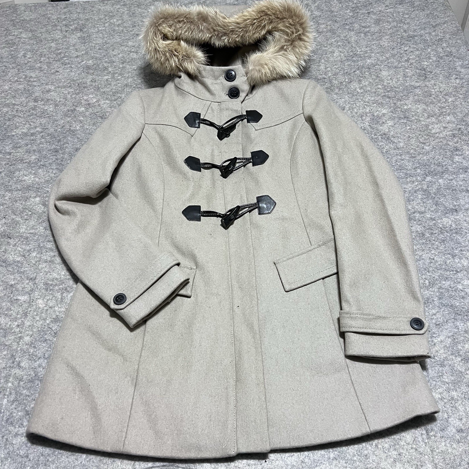 Marc New York Andrew Marc Womens Mink Wool Blend Zip Toggle Coat Jacket Size 6