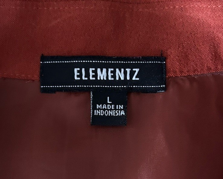 Vintage 70s Style Elementz Faux Suede Jacket Rust Orange Peplum Blazer Large
