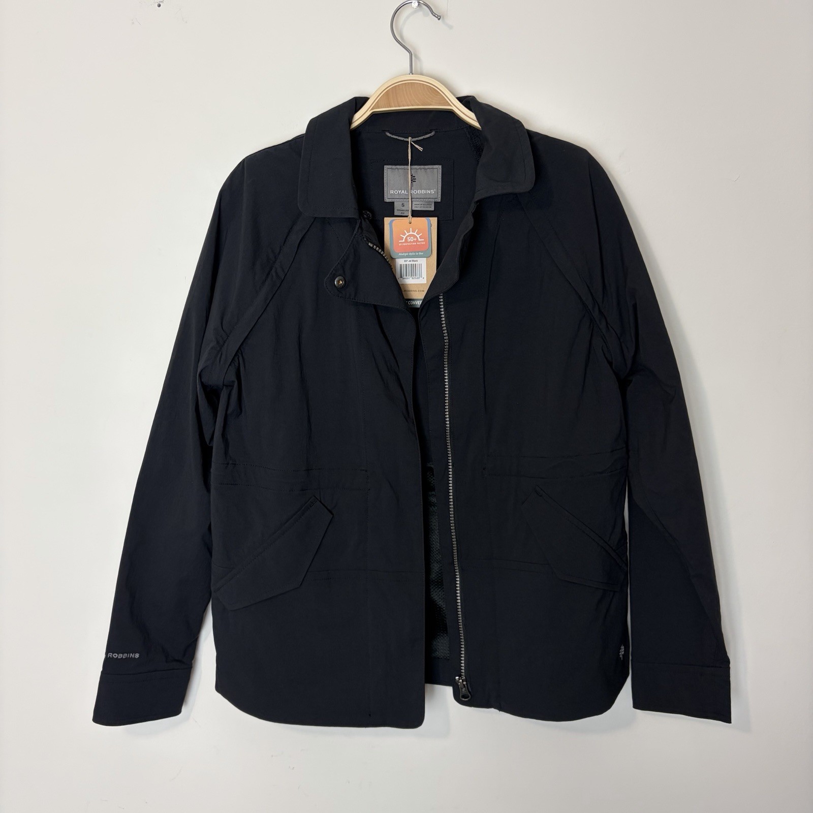 Royal Robbins Women’s Discovery Convertible Jacket II Size Small Jet Black NWT
