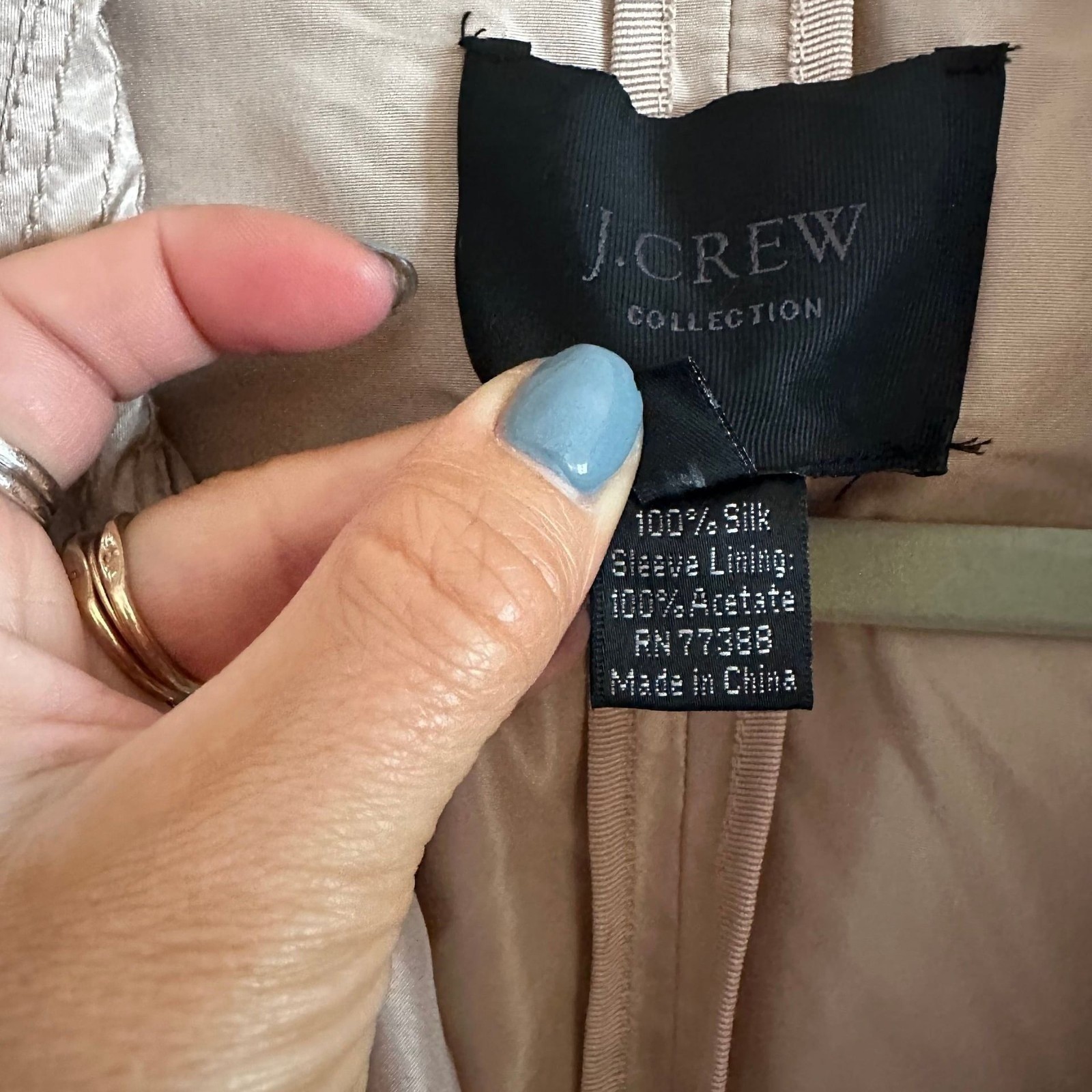J. Crew Collection Blush Silk Taffeta Trench Coat Women’s Size 6 Classic