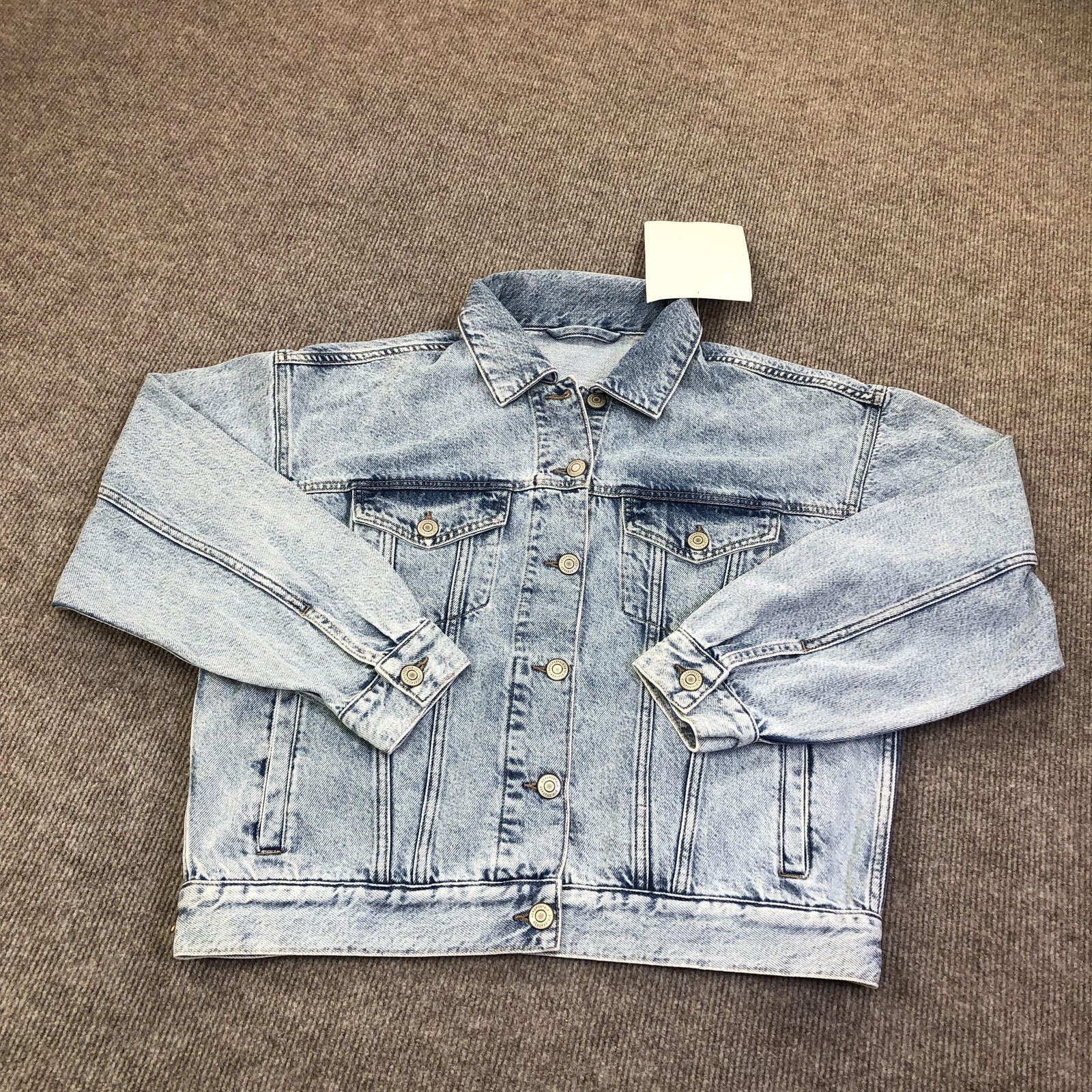 Aéropostale Denim Jacket Womens Medium Blue Light Wash Button Front Classic