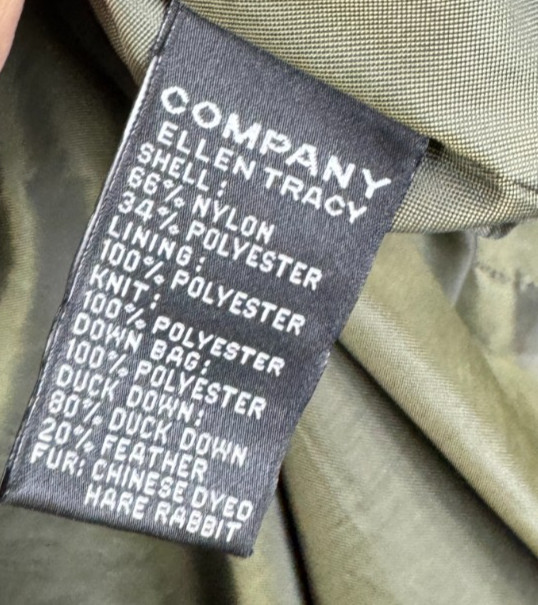 Ellen Tracy Company Duck Down Green Full Zip Snap Button Puffer Coat Womens M