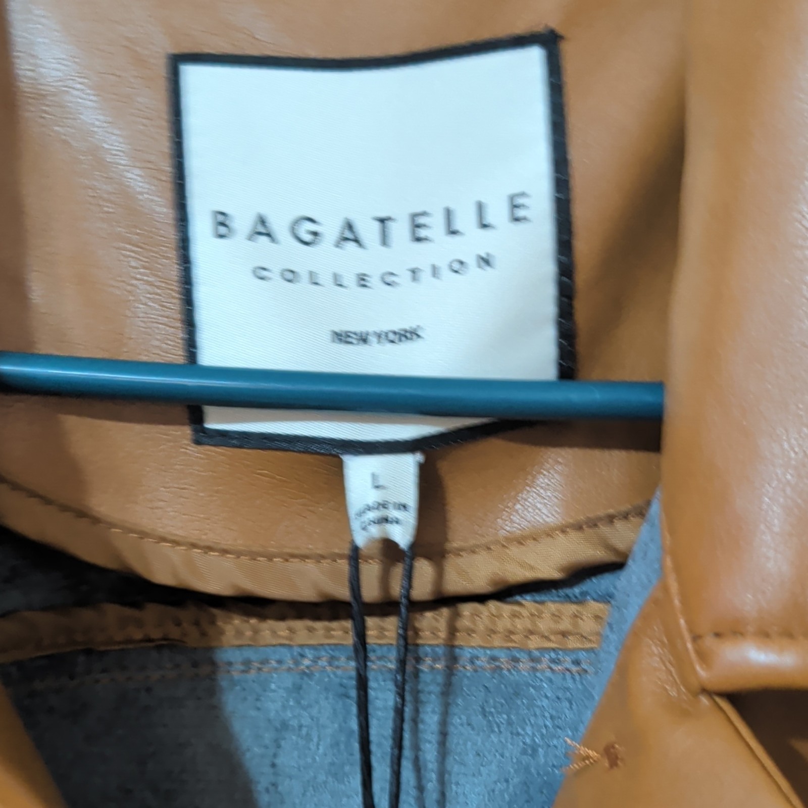 Bagatelle Collection Women’s Brown Button Collared Pocket Mid-Length Shacket L