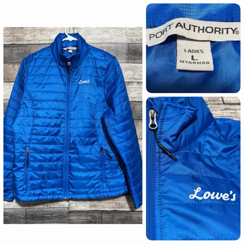 Port Authority Lowes Quilted Jacket Women’s L Blue Full Zip