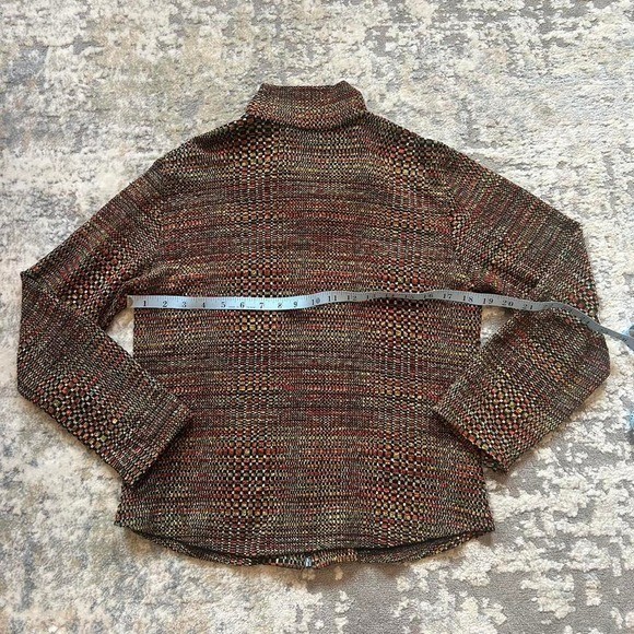 VTG tweed pattern full Zip jacket fall autumn funky medium