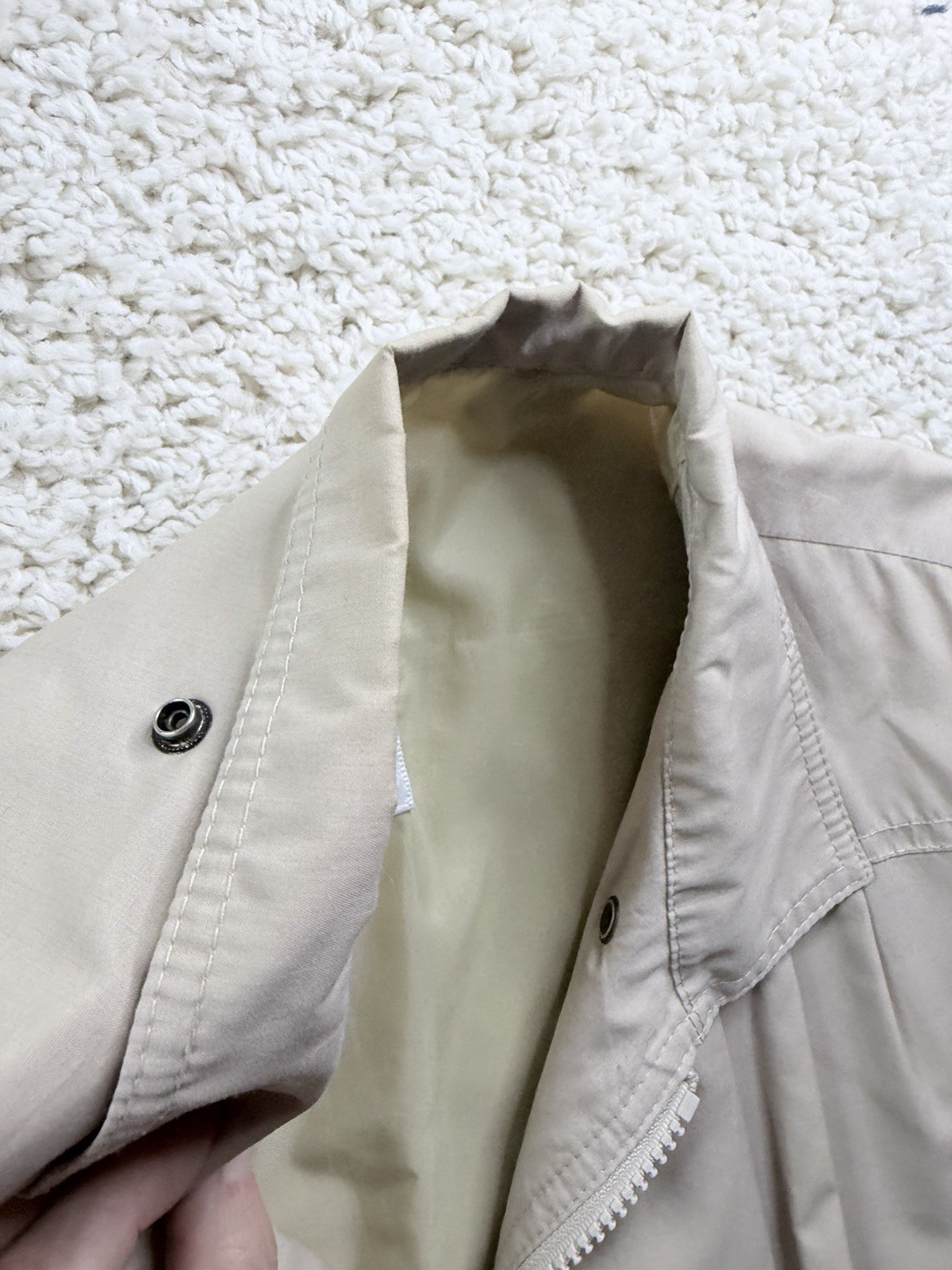 Vintage London Fog Womens 90s Jacket Beige Zip Front Lightweight Coat XL