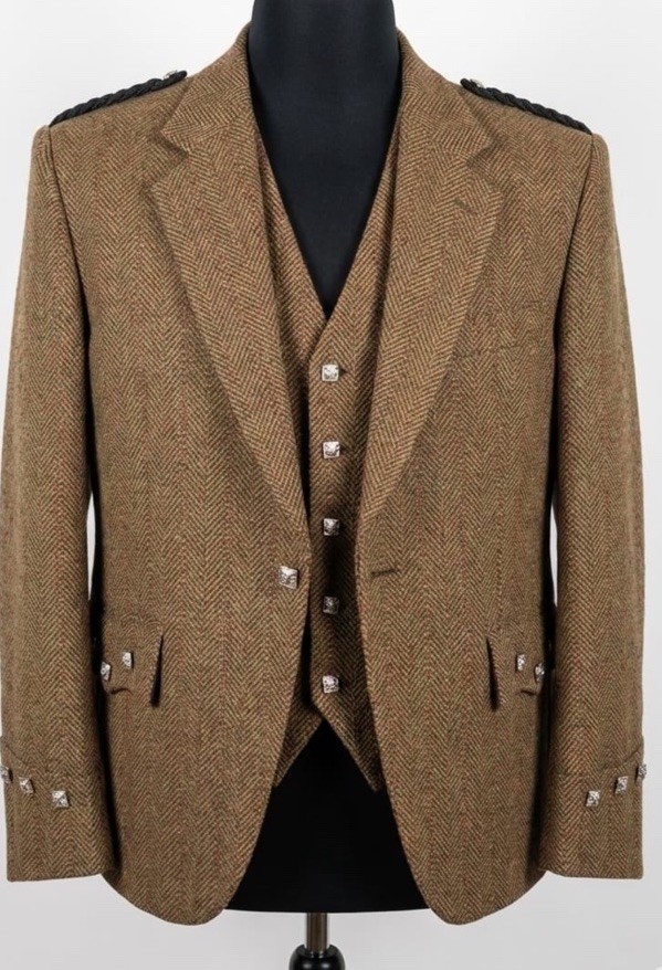 Argyle jacket And Waist Coat With bone Buttons
