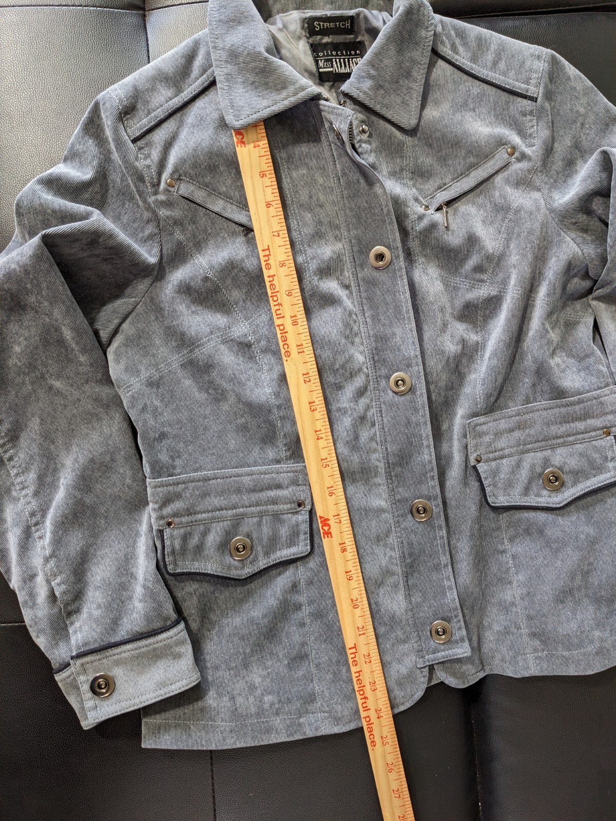 Miss Alliage Suede Gray Women’s Zip & Button Jacket 10