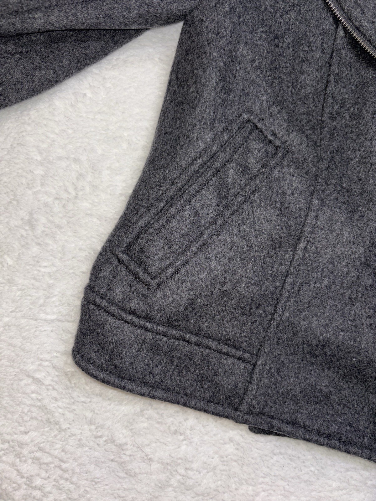 NWT Banana Republic Women’s Coat Mario Bellucci Gray Wool Moto Biker Petite XS