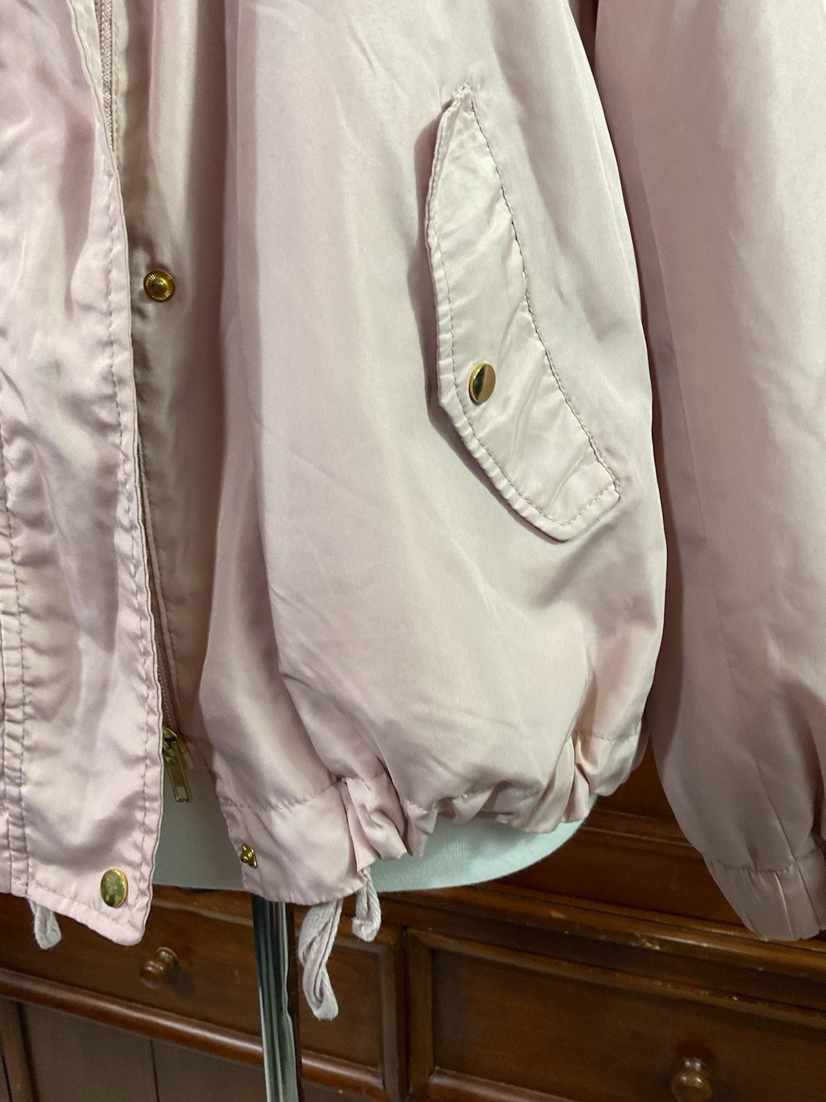Catherine Malandrino Jacket Lightweight Solid Pink Size Small Women’s Hooded Zip