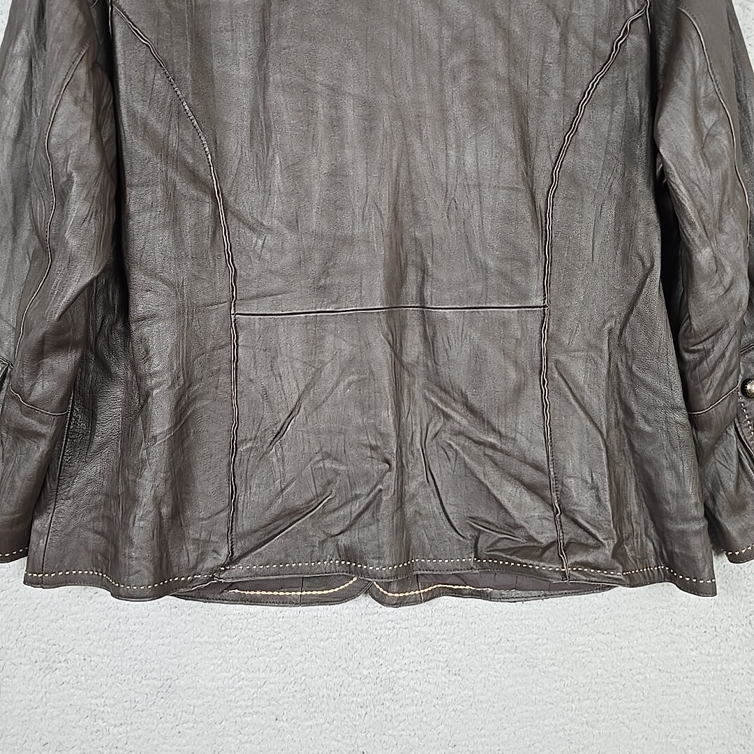 INC INTERNATIONAL CONCEPTS Size 3X Brown 100% Genuine Leather Jacket