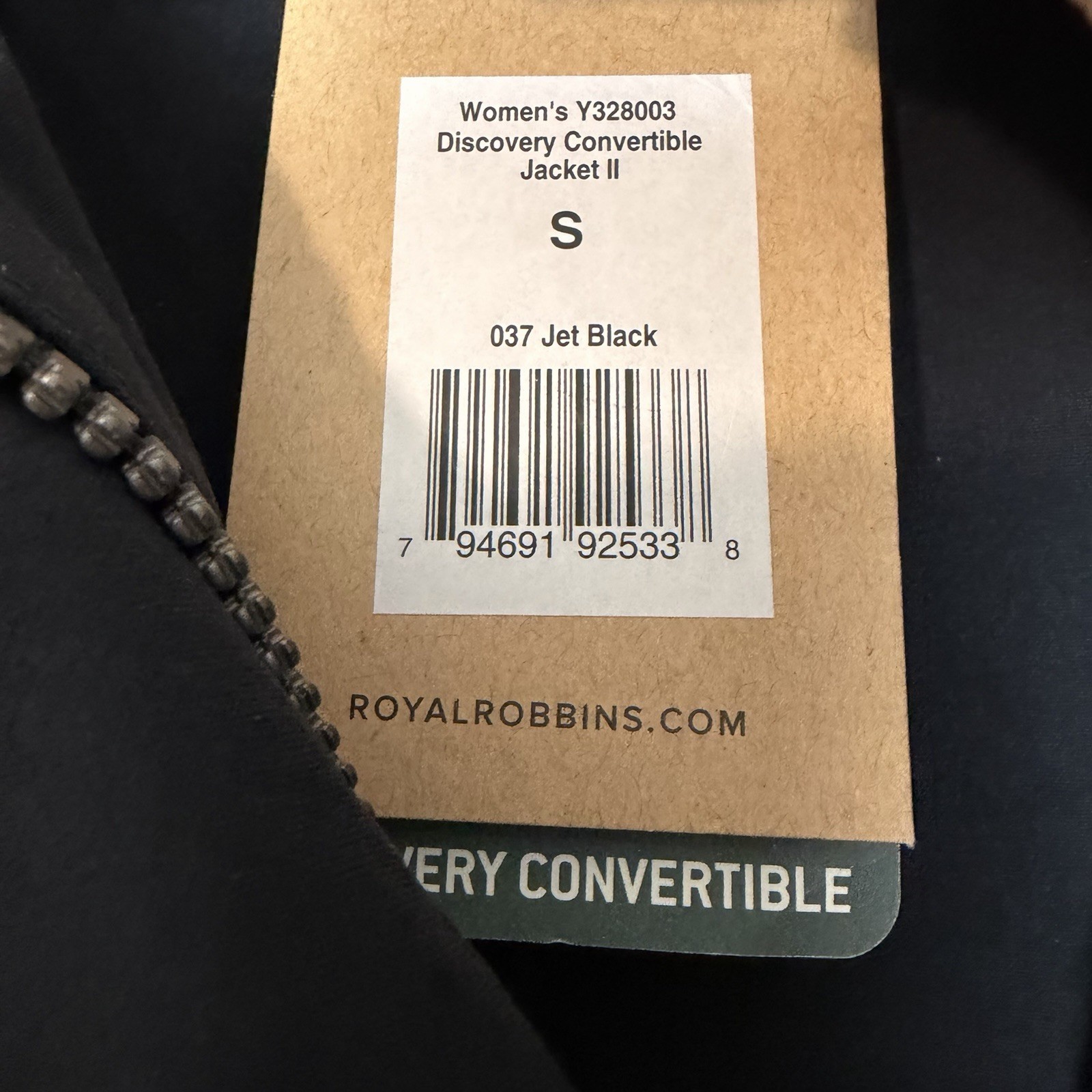 Royal Robbins Women’s Discovery Convertible Jacket II Size Small Jet Black NWT
