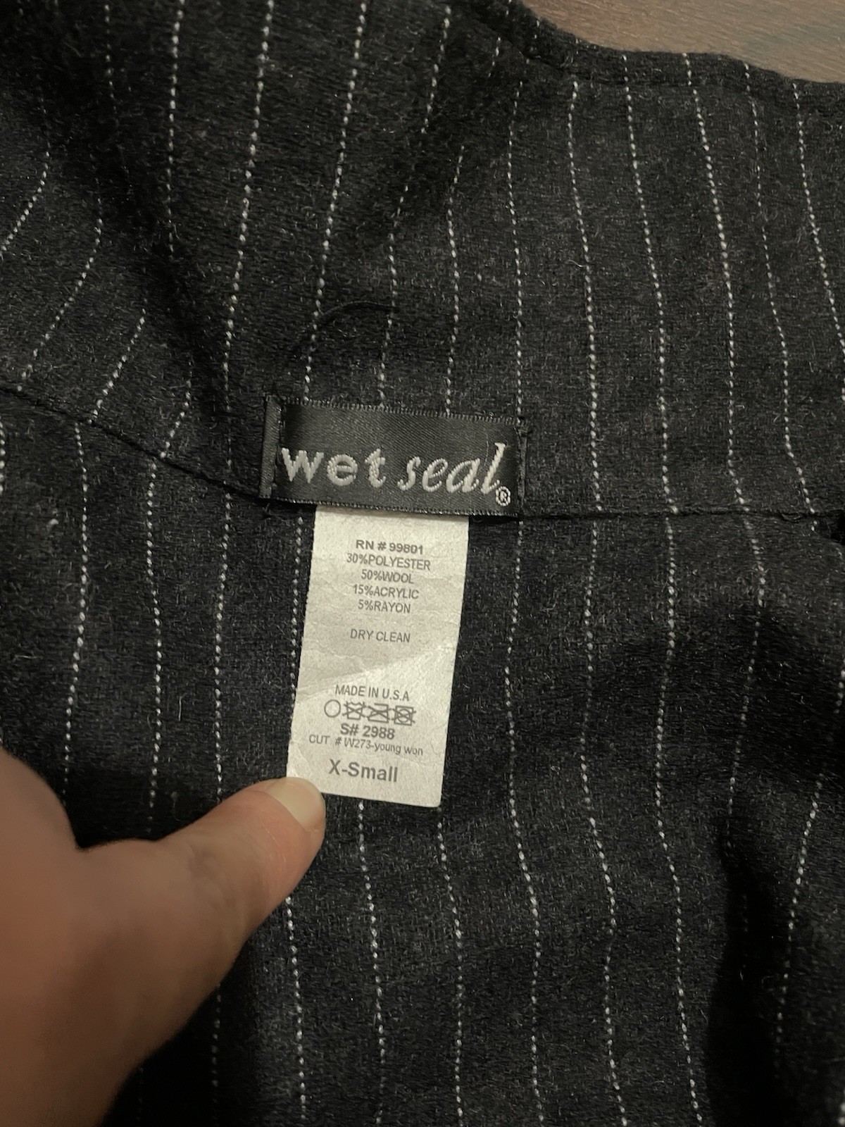 WET SEAL WOMENS GRAY POLYESTER WOOL BLEND DRESSY COAT SIZE XS
