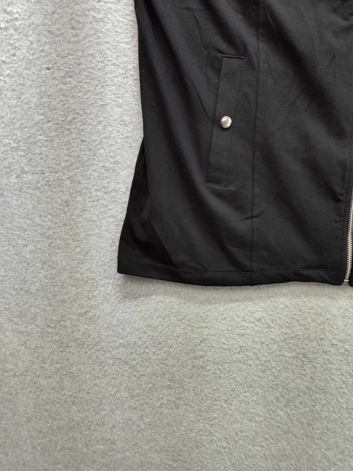 Suprema Studio Women Vest Jacket 0X Black Sleeveless Full Zip Casual Activewear