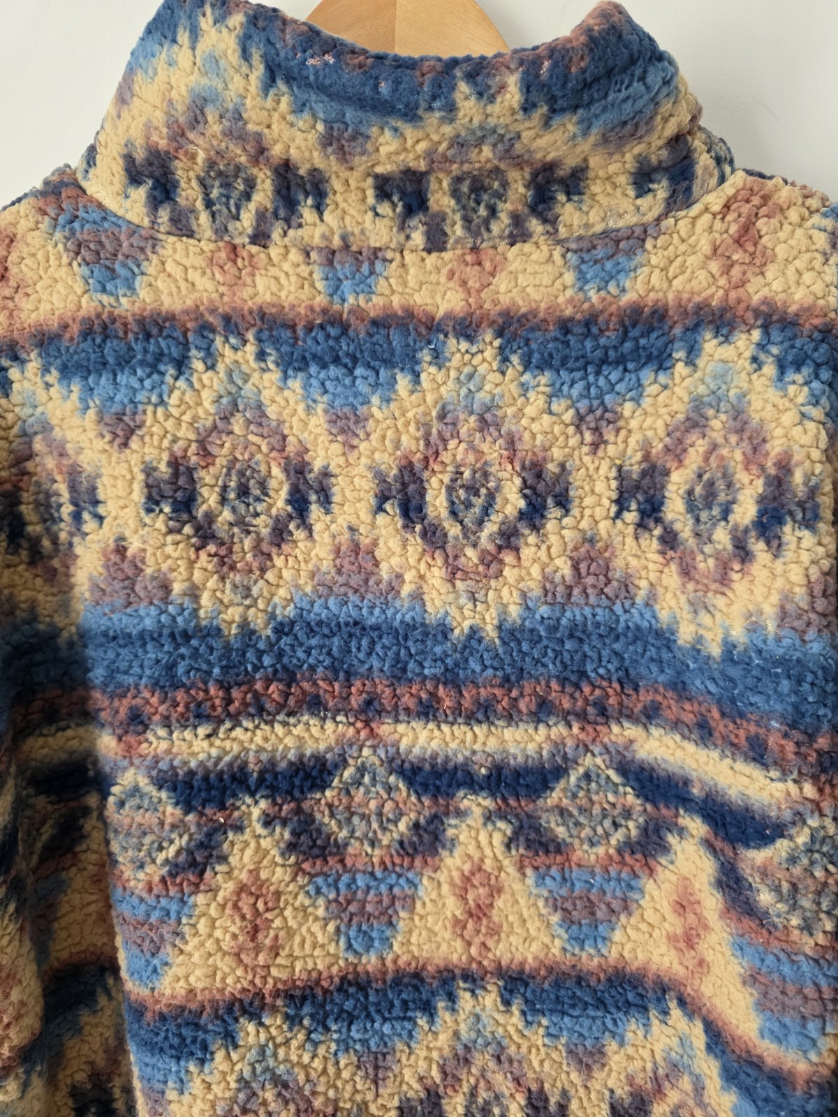 SO Multicoloured Aztec Design Fleece Jacket Size L UK 14-16