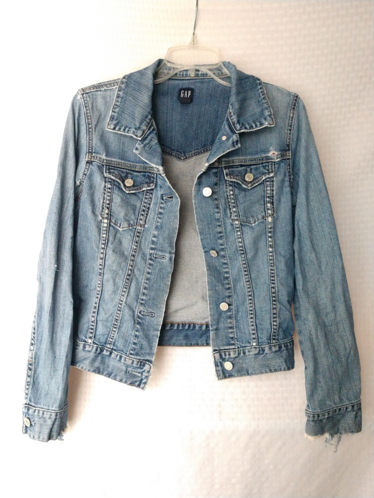 Vintage Gap Denim Jean Jacket DISTRESSED Hong Kong Women’s Size Medium
