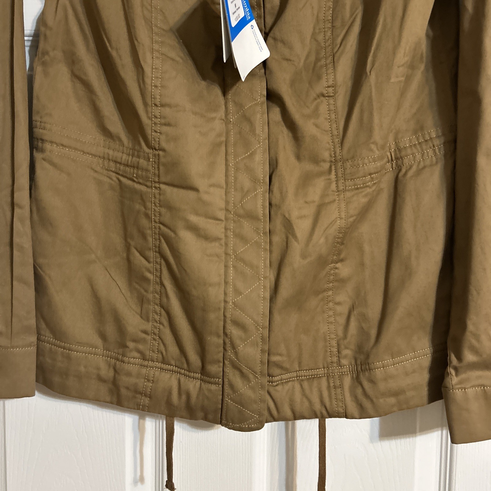 NWT Columbia Outdoor Cotton Brown Sherpa Trim Lined Full Zip Jacket Sz M