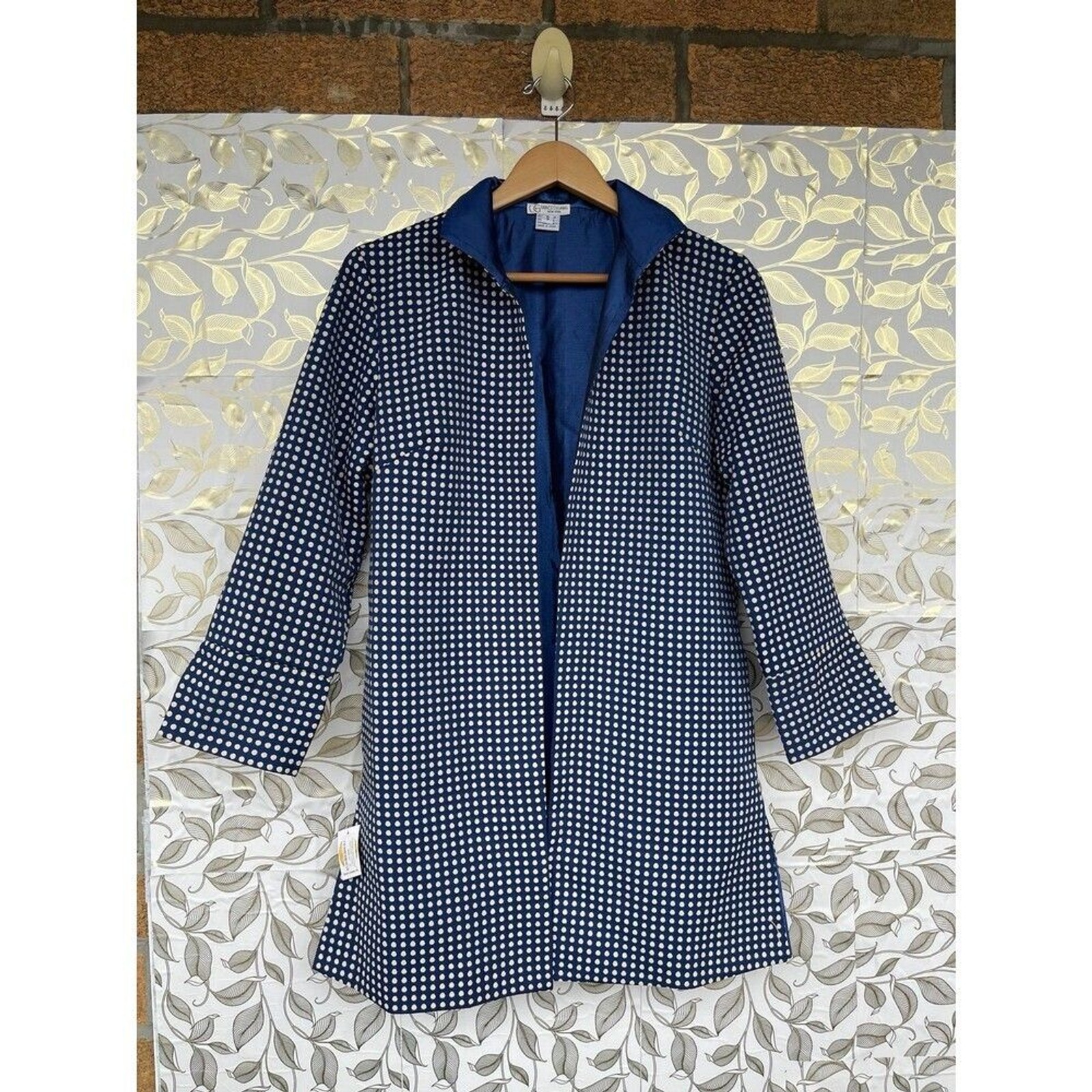Grace Chuang Philadelphia Museum of Art Polka Dot Jacket Mid Thigh Coat S