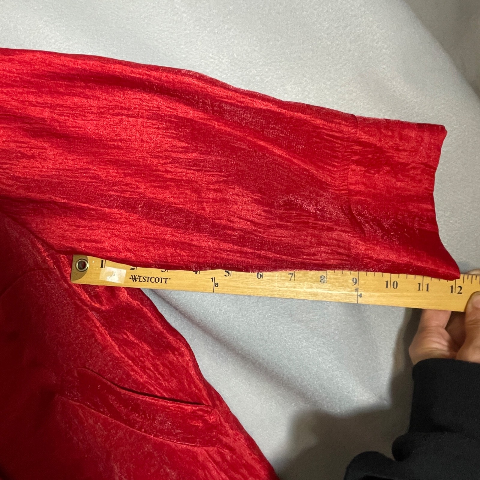 Ruby Rd. Red Shimmery Metallic Crinkle Textured Button Front Jacket 10