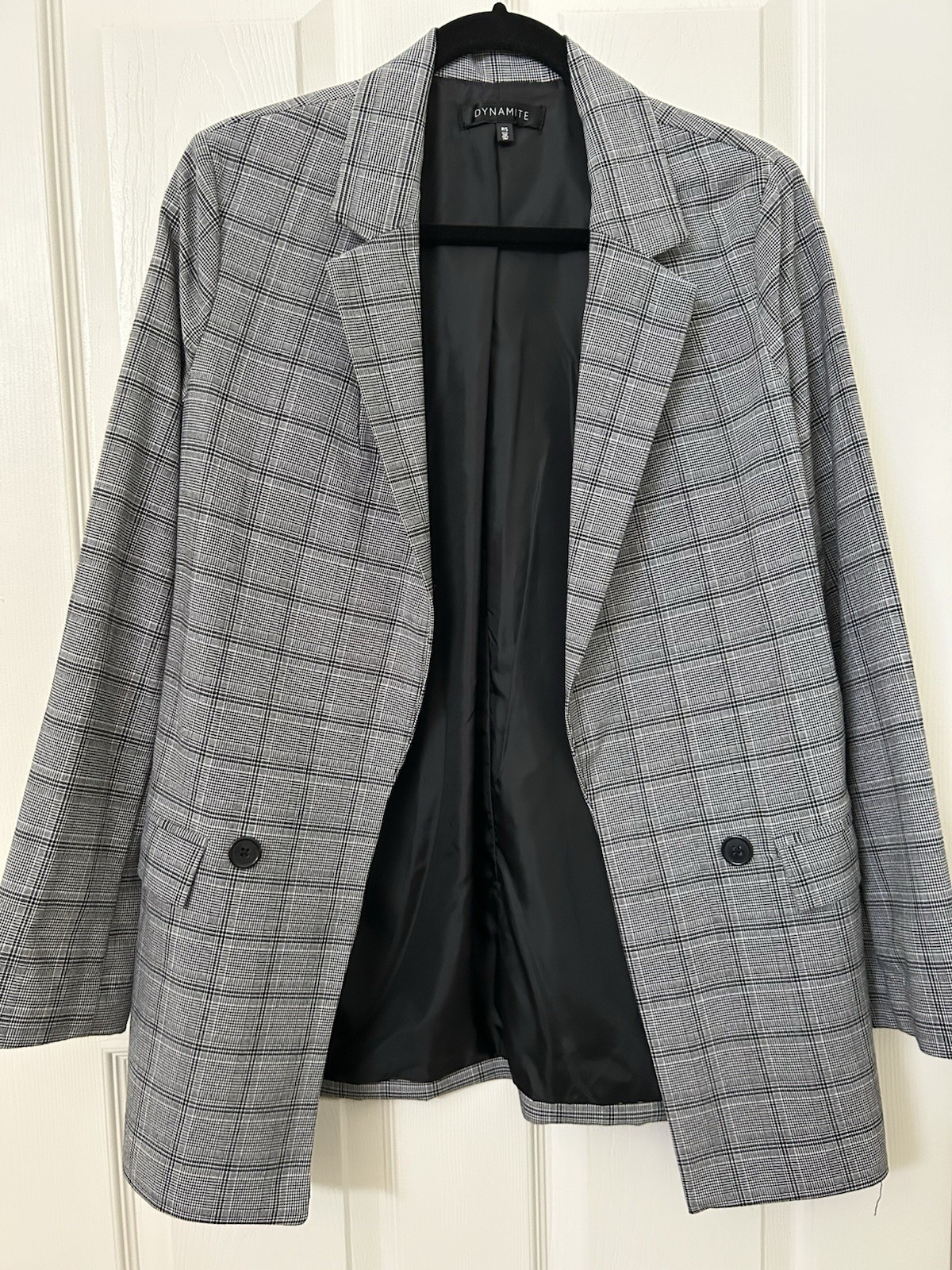 Dynamite Oversized Grey Plaid Blazer Coat Size Small