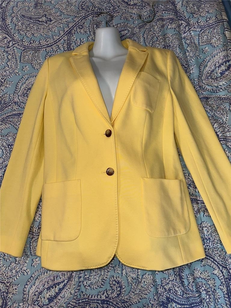 Talbots Aberdeen Yellow Cotton/Polyester Lined Blazer Size 8 NWT $159