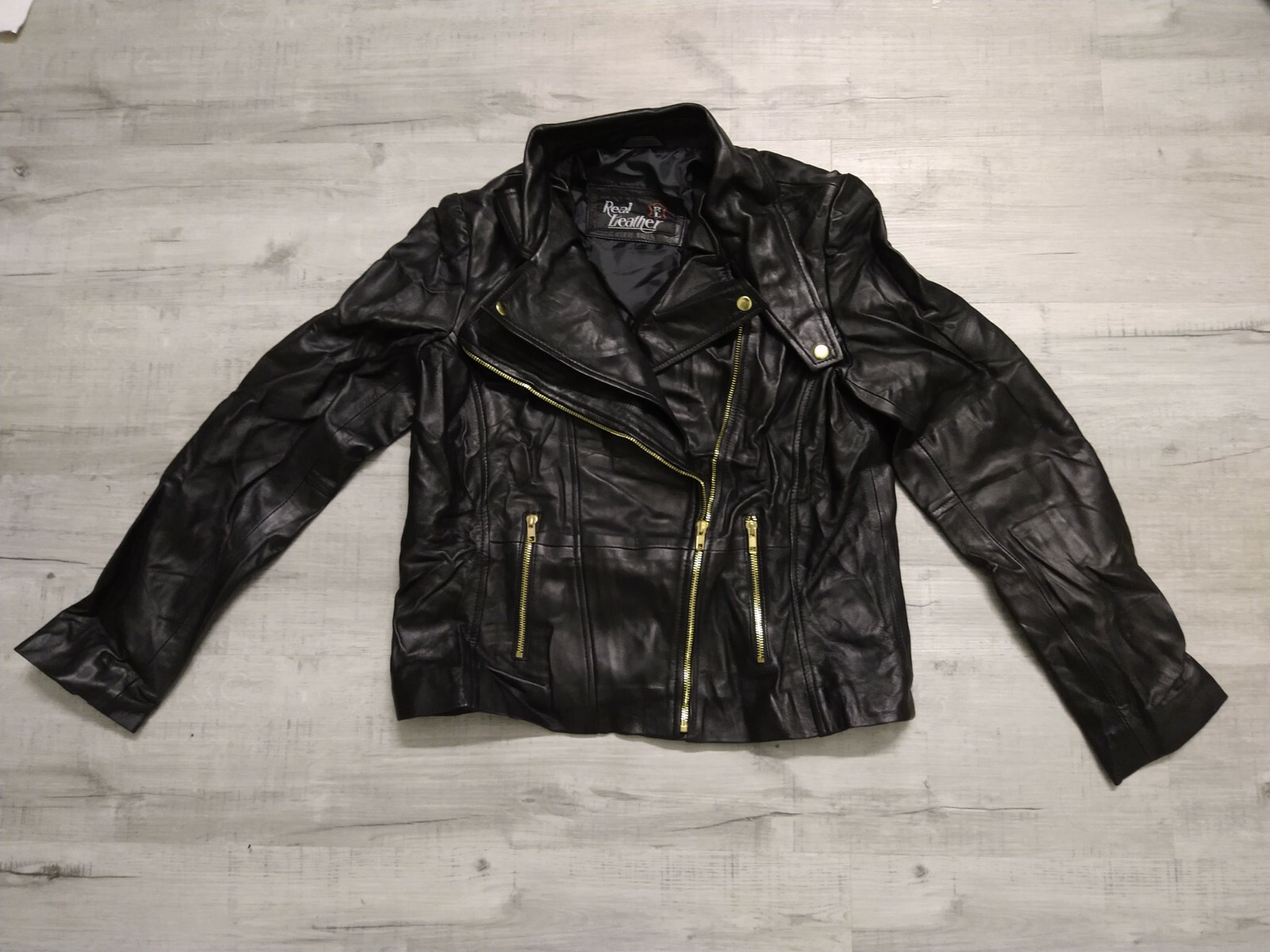 Black Women’s Slim Fit Biker Style Real Leather Jacket – FR