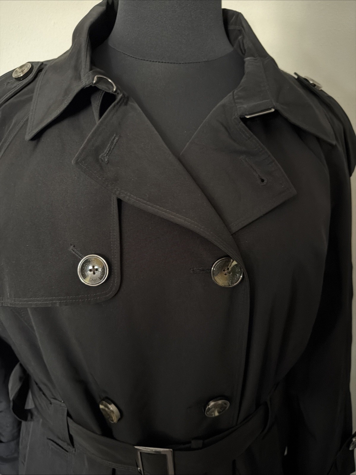 London Fog Black Water Resistant Trench Coat Women’s Plus Size 3X