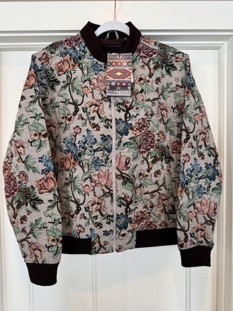 Fried Waters Textured Floral Bomber Tapestry Edition, M Jacket NWT