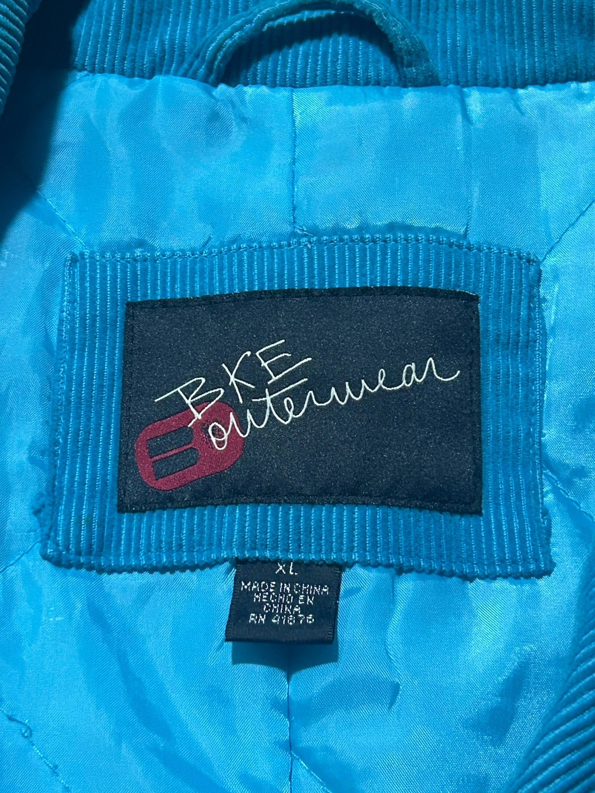 BKE Buckle Womens Xl Blue Corduroy Jacket 100% Cotton front Pockets Button Y2K