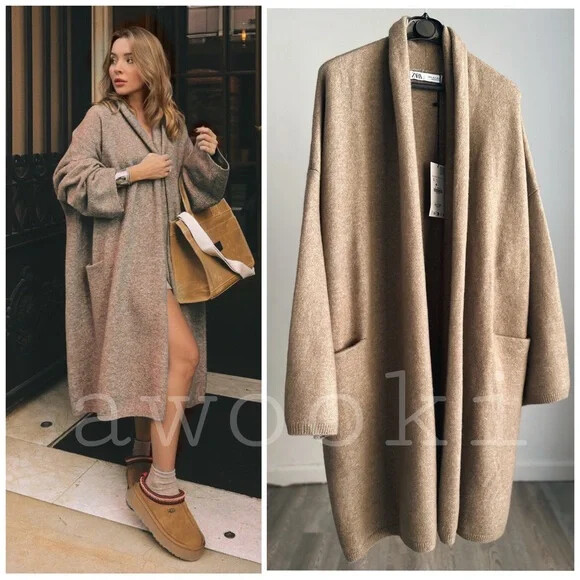 ZARA KNIT COAT OVERSIZED NEW S M L Runs Big