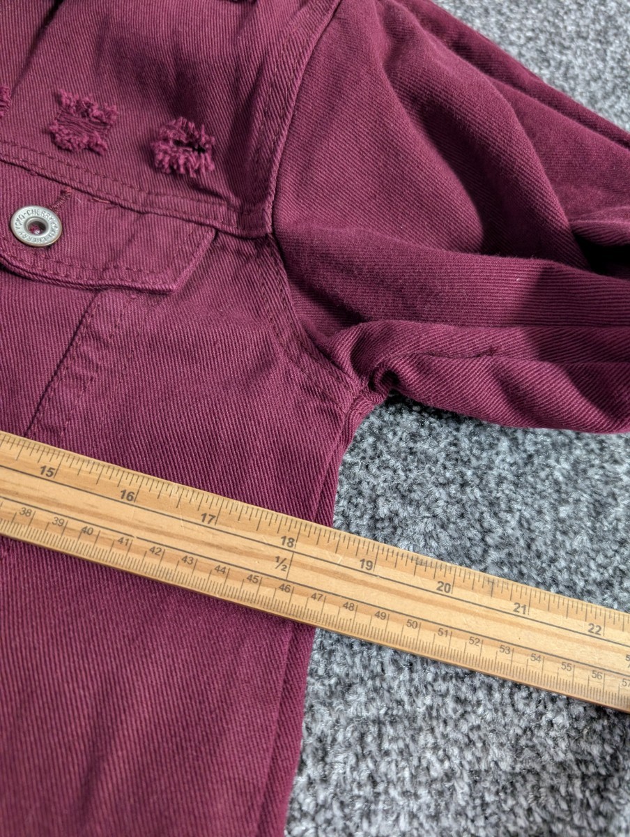 Cherry Koko Women’s Burgundy Cotton Jacket 32in Length Size 6 Casual Outerwear